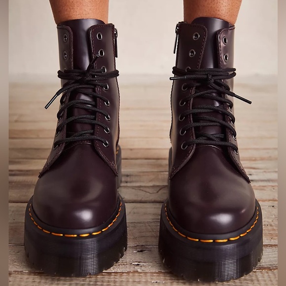 Dr. Martens Shoes - Dr. Martens Jadon Lace-Up Boots Burgundy Size US 6 EU37
